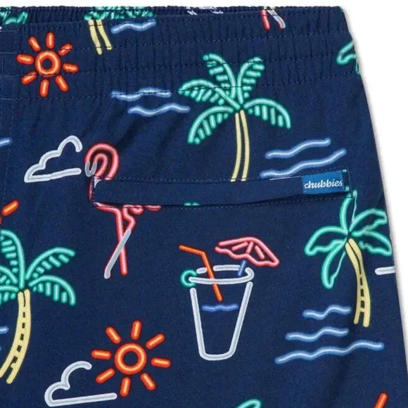 NEW Chubbies The Neon Lights Stretch Swim Trunks 5.5” Inseam Navy Size Medium - Picture 4 of 16